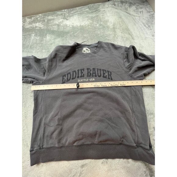 Eddie Bauer Mens Large Gray Heritage Wash Crewneck Sweatshirt Seattle Casual - Picture 4 of 8